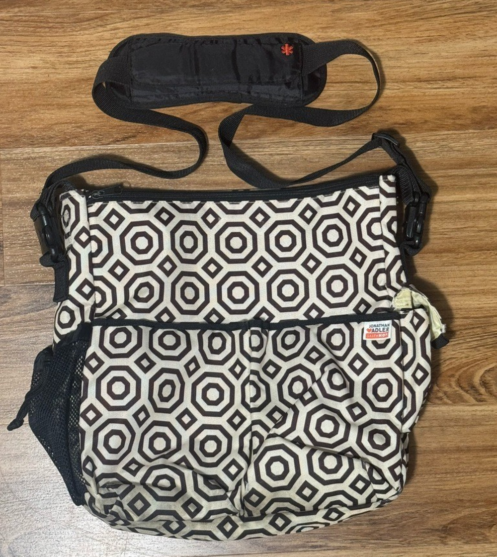 Jonathan Adler × Skip Hop Duo Messenger Diaper Bag (Nixon pattern)